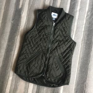Quilted olive green vest